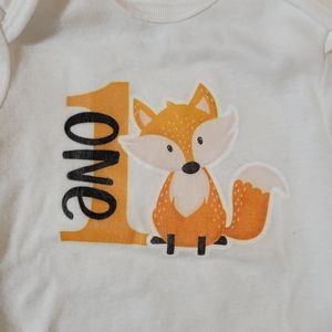 Fox 1st birthday smash cake onesie